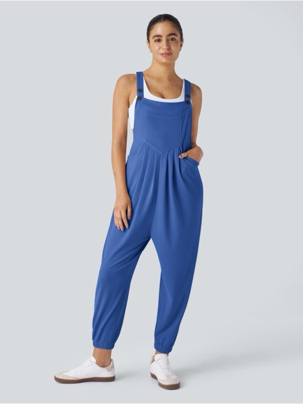 Halara Pockets Waffle Casual Jogger Overalls XL NWT